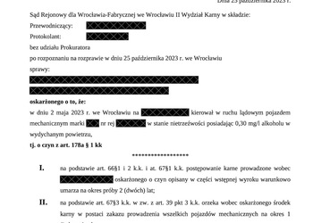 Jazda pod wpływem alkoholu. Wynik badania: 0,30 mg/dm3